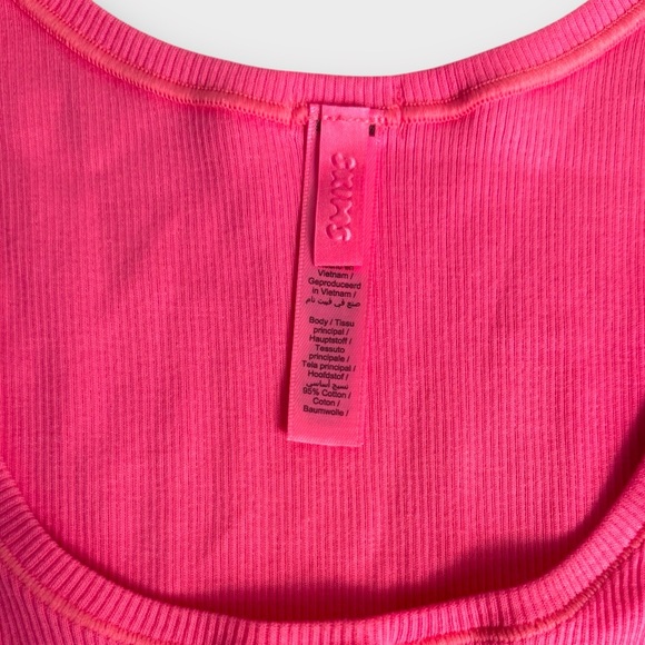 SKIMS Limited Edition Hot Pink Ribbed Tank & Boxer Set - Picture 6 of 10